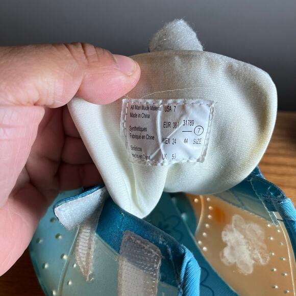 Y2K Vintage Blue Jelly Clogs Transparent Strap Slip Ons Retro 90s Size 7 - Picture 5 of 8